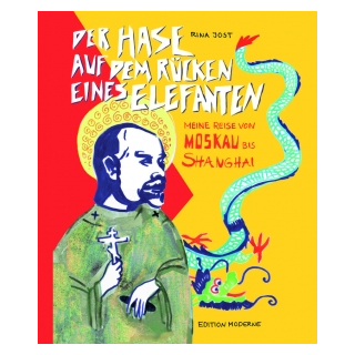 Der Hase auf dem Rücken eines Elefanten